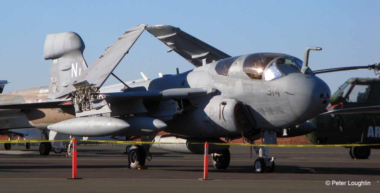 ea6b-prowler-pcam-04 EA-6B Prowler electronic warfare jet on the ramp for static display during the Wings Over Wine Country Air Show