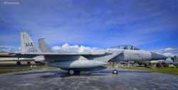 Broadside view of the right side of the F-15A Eagle at the Pacific Coast Air Museum