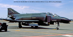F-4C Phantom on the ramp at McChord Air Force Base during the waning years of its military service, on July 21, 1987. viewed from the right side.