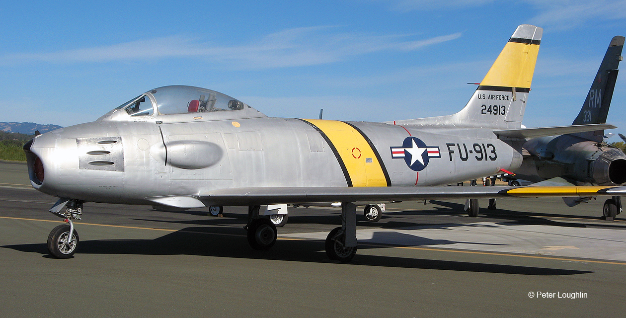 rf86-saber-pcam-02 RF-86F Sabre on the ramp at the Wings Over Wine Country Air Show