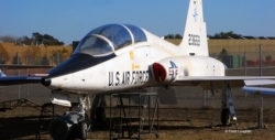 T-38 Talon trainer jet on the field at the Pacific Coast Air Museum