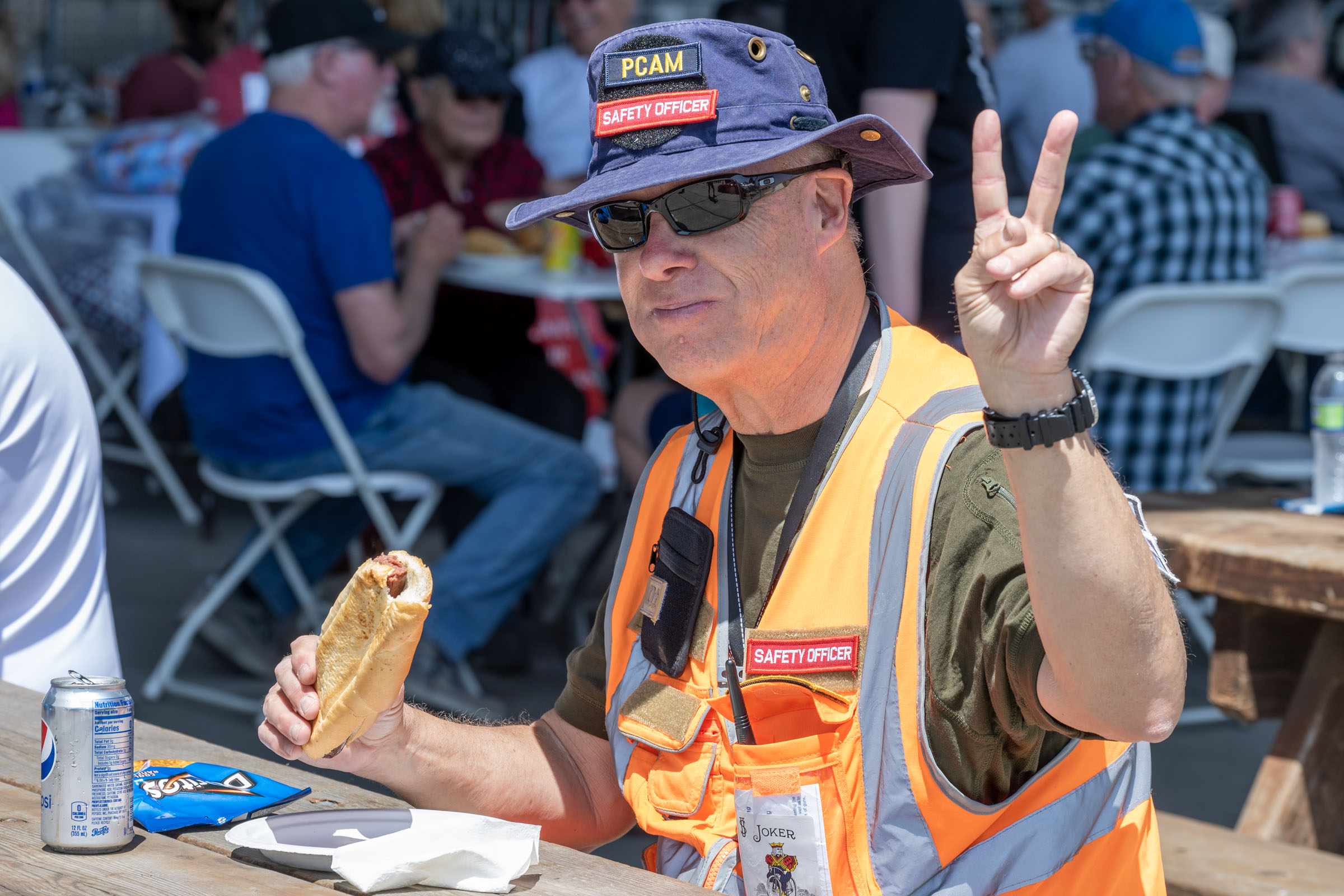 Enjoying Hot Dog Thursday